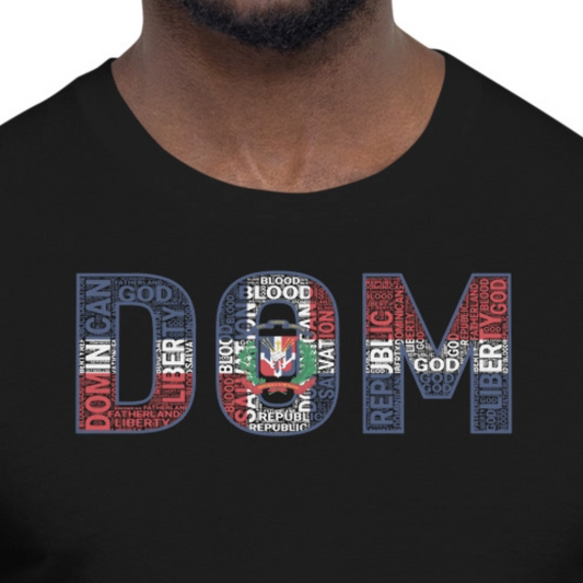 DOMINICAN REPUBLIC National Flag Inspired Word Cluster Short-Sleeve Unisex T-Shirt