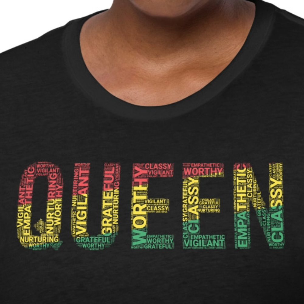 QUEEN Pan-African Colored Word Cluster Short-Sleeve Unisex T-Shirt