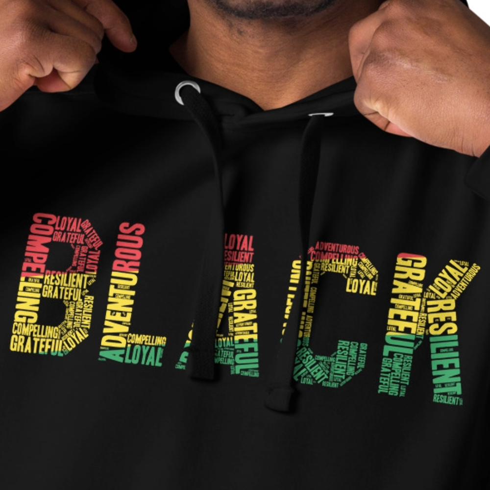 BLACK Pan-African Word Cluster Unisex Hoodie