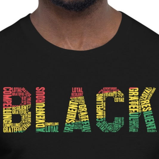 BLACK Pan-African Word Cluster Unisex Short Sleeve T-Shirt