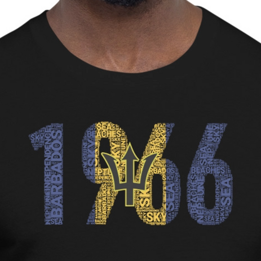 BARBADOS INDEPENDENCE National Flag Inspired Word Cluster Short-Sleeve Unisex T-Shirt