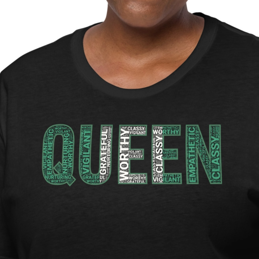 QUEEN Nigerian Inspired Word Cluster Unisex T-Shirt