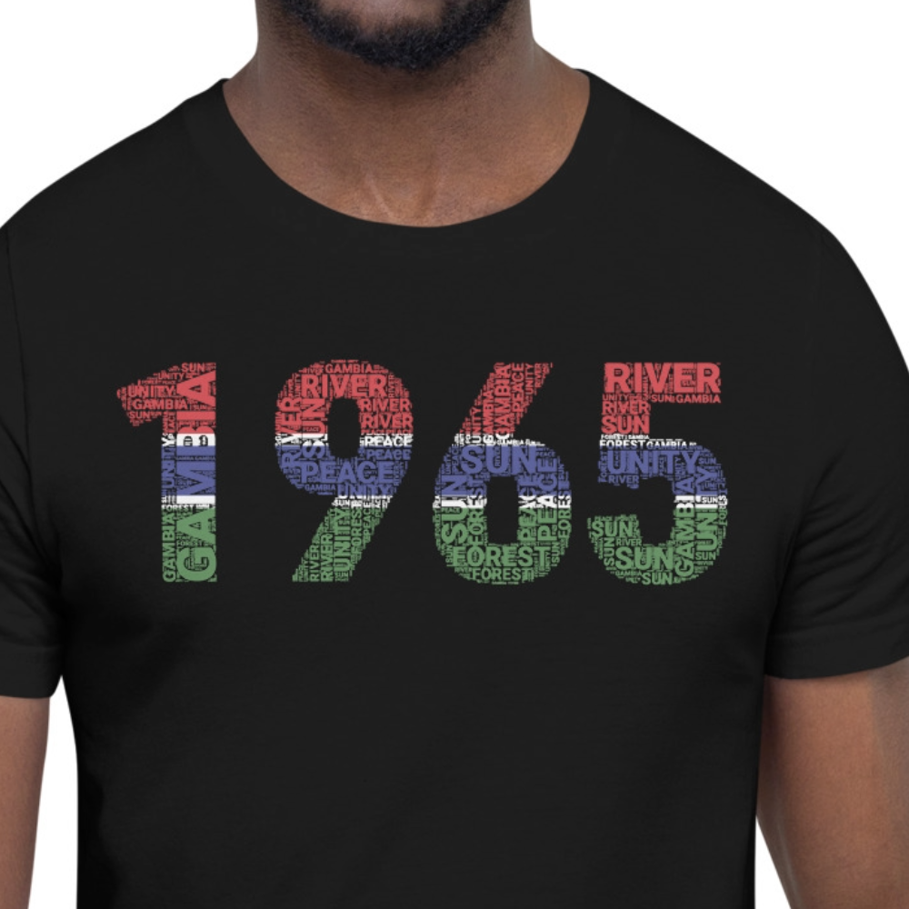 GAMBIA Independence Year Inspired Word Cluster Short-Sleeve Unisex T-Shirt