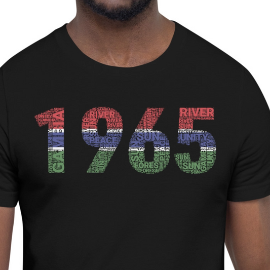 GAMBIA Independence Year Inspired Word Cluster Short-Sleeve Unisex T-Shirt