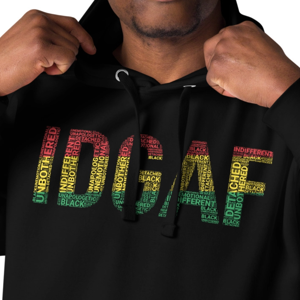 IDGAF Pan African Inspired Word Cluster Unisex Hoodie