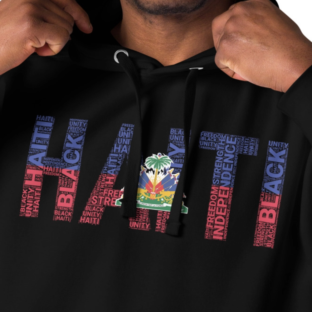 HAITI NATIONAL FLAG INSPIRED WORD CLUSTER Unisex Hoodie