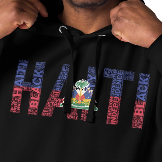 HAITI NATIONAL FLAG INSPIRED WORD CLUSTER Unisex Hoodie