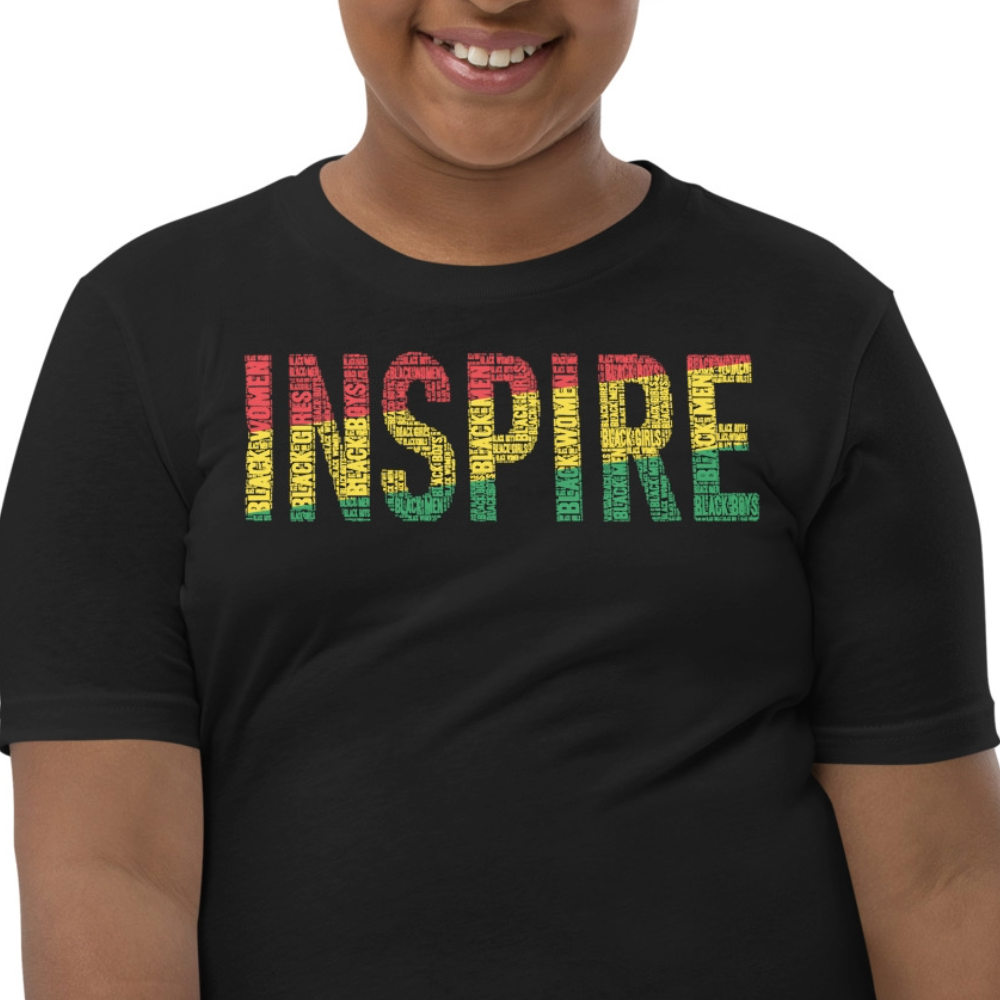 INSPIRE Pan-African Color Word Cluster Youth Short Sleeve T-Shirt