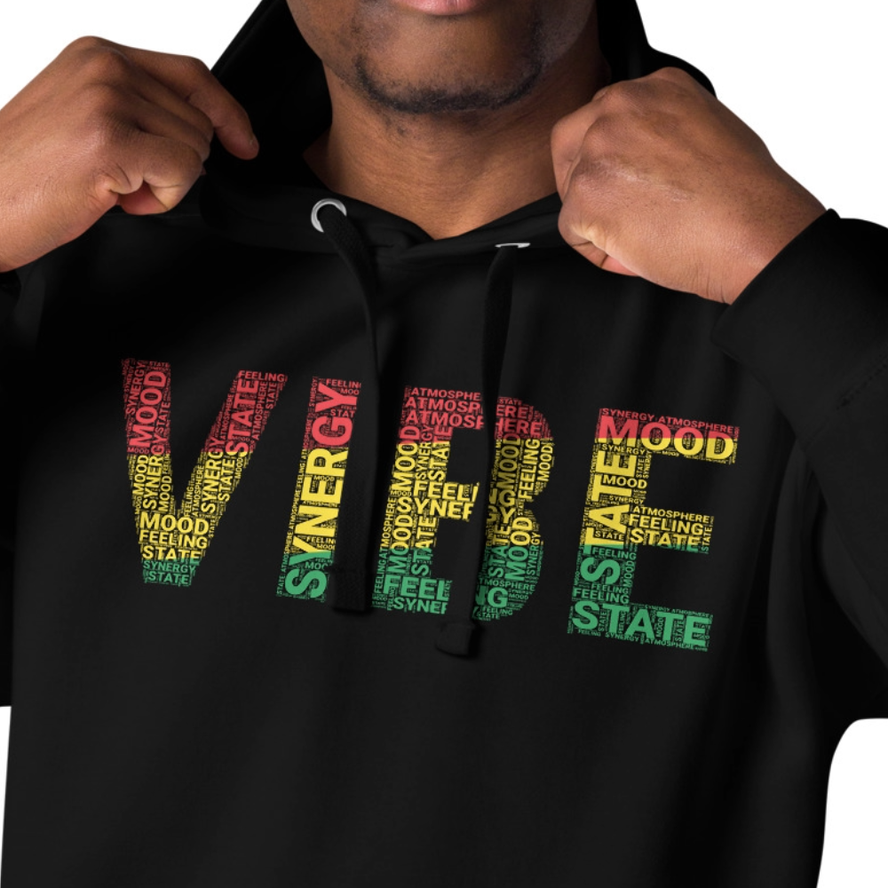 VIBE Pan-African Colored Word Cluster Unisex Hoodie