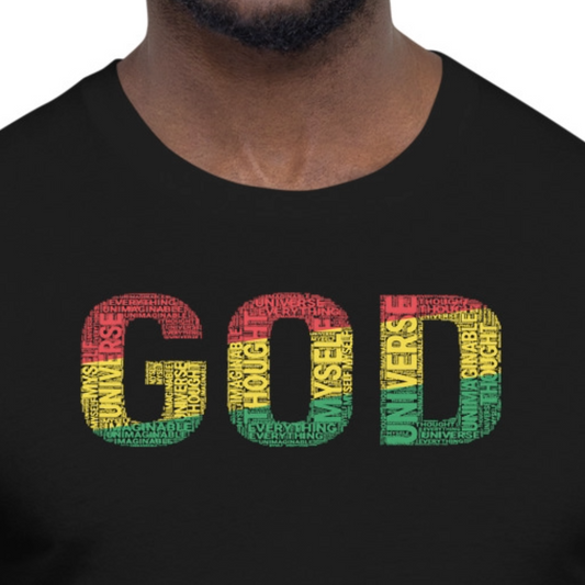 GOD Pan-African Colored Word Cluster Short-Sleeve Unisex T-Shirt