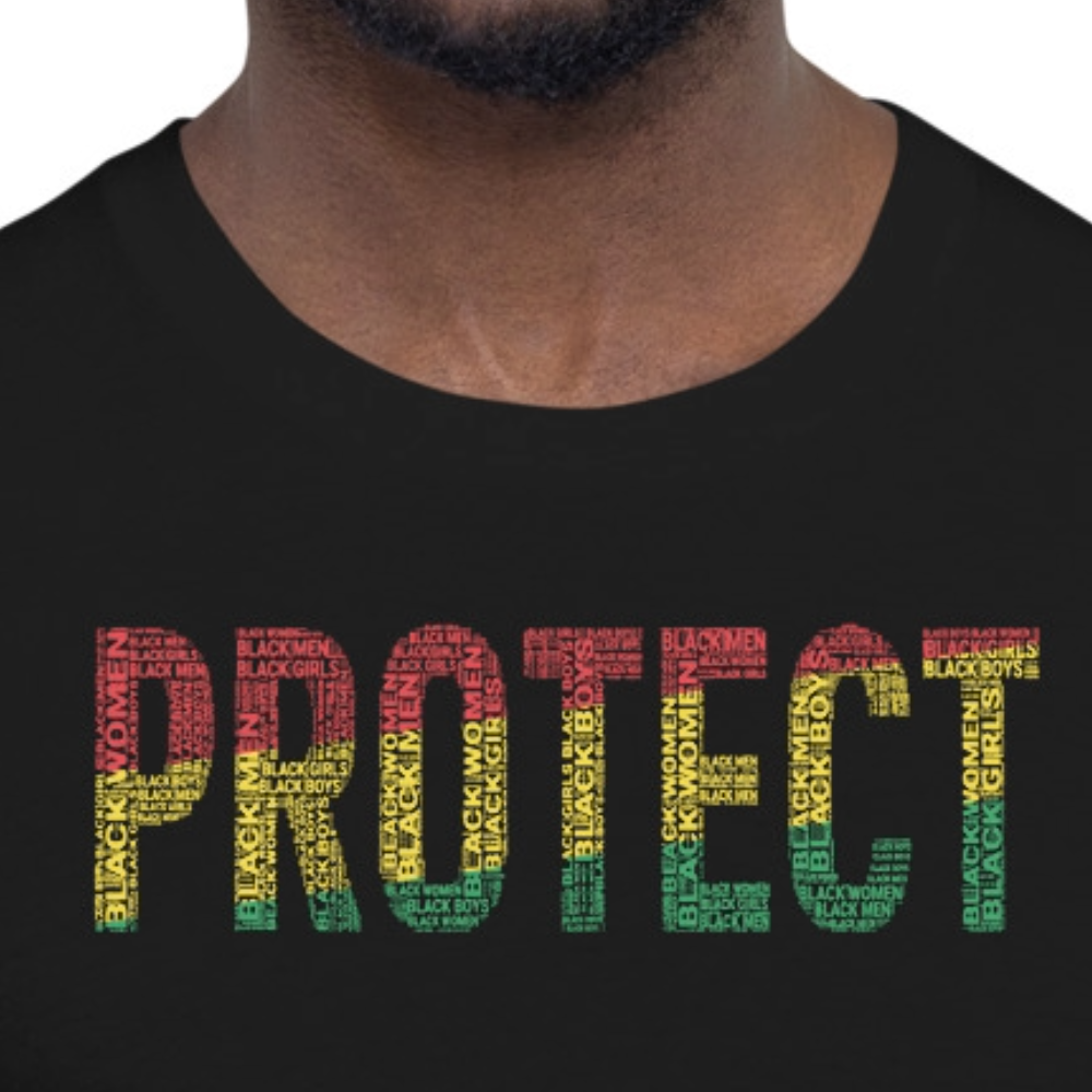 PROTECT Pan-African Colored Word Cluster Short-Sleeve Unisex T-Shirt