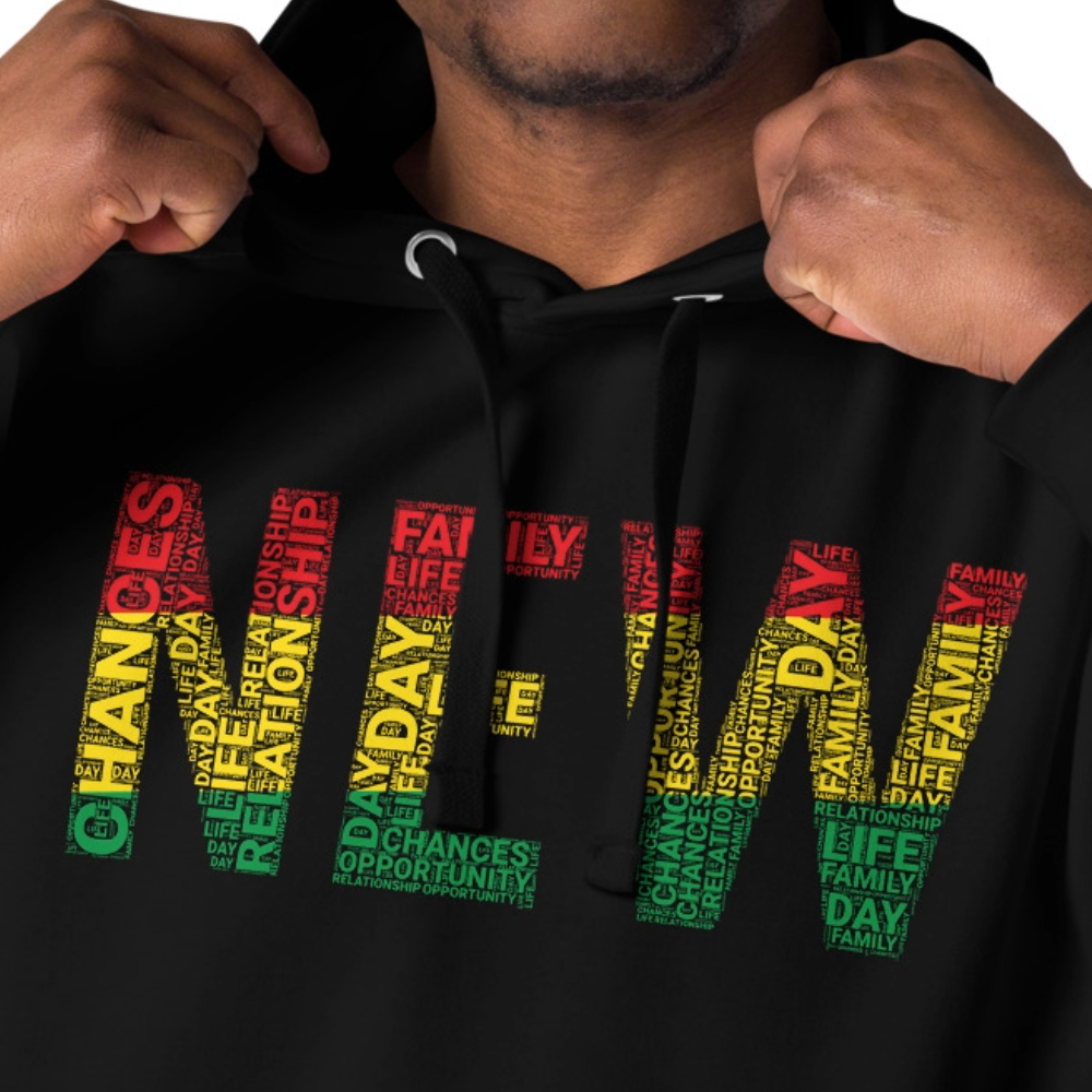 NEW Pan-African Colored Word Cluster Unisex Hoodie