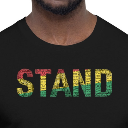 STAND Pan-African Colored Word Cluster Short-Sleeve Unisex T-Shirt