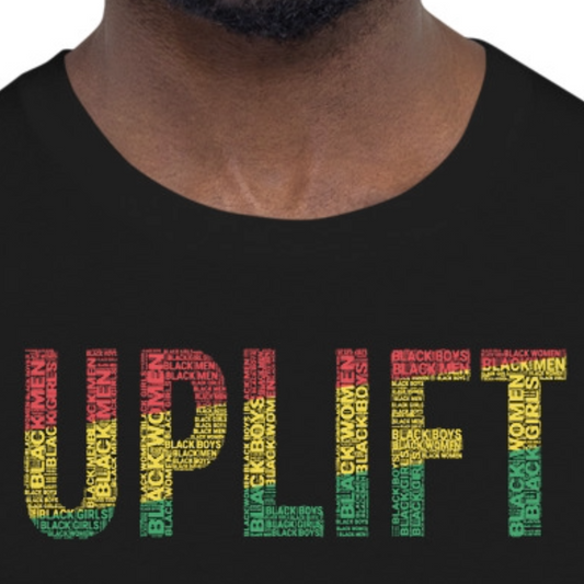 UPLIFT Pan-African Colored Word Cluster Short-Sleeve Unisex T-Shirt