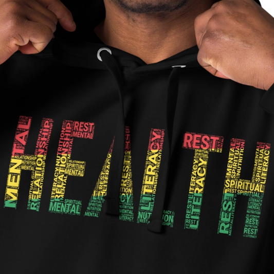 HEALTH Pan-African Colored Word Cluster Unisex Hoodie