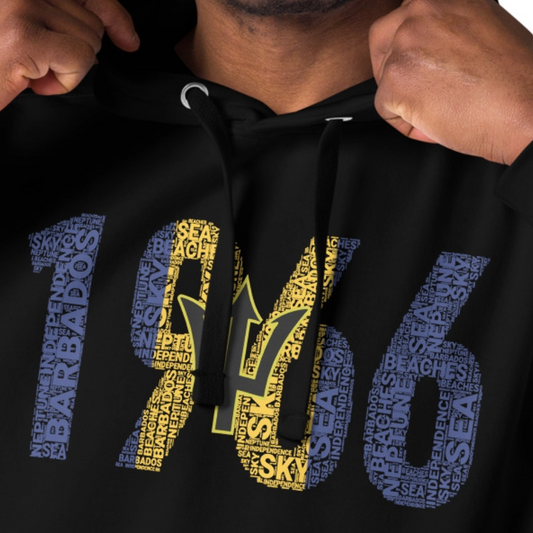 BARBADOS Independence National Flag Word Cluster Inspired Unisex Hoodie