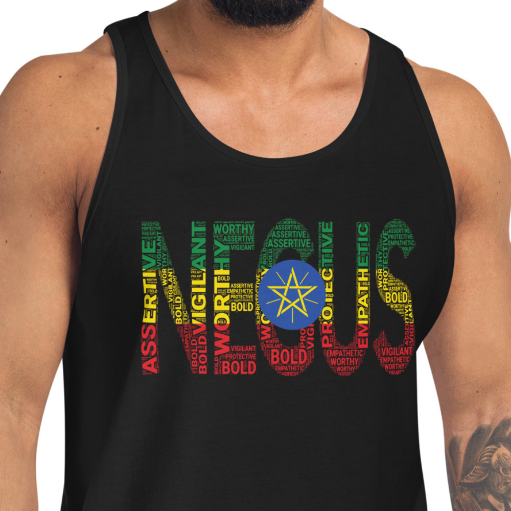 Ethiopia Negus (King) Word Cluster Men's Tank Top