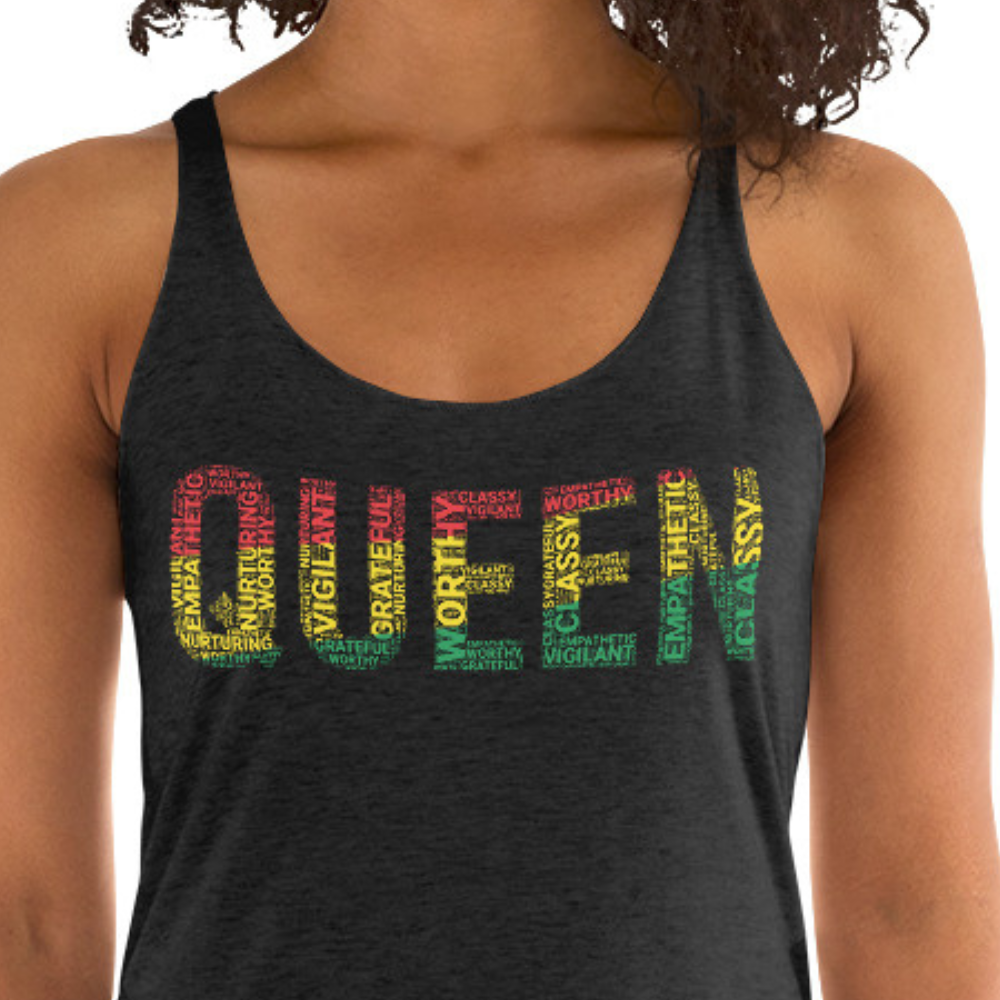 QUEEN Word Cluster Women's Racerback Tank