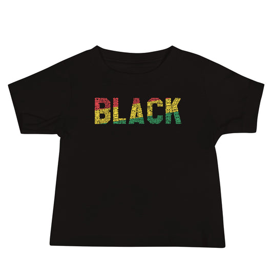 "BLACK" Word Cluster Baby Jersey Short Sleeve Tee