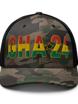 GHANA 24 FLOW INTERNATIONAL Camouflage trucker hat