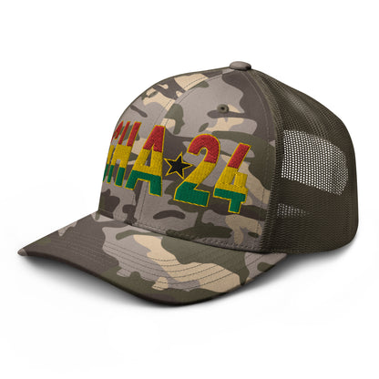 GHANA 24 FLOW INTERNATIONAL Camouflage trucker hat