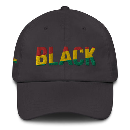 BLACK Embroidery Dad hat