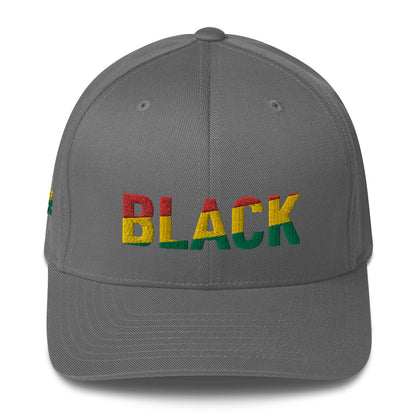 BLACK Pan African Inspired Fitted Structured Twill Cap