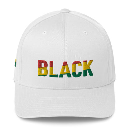 BLACK Pan African Inspired Fitted Structured Twill Cap