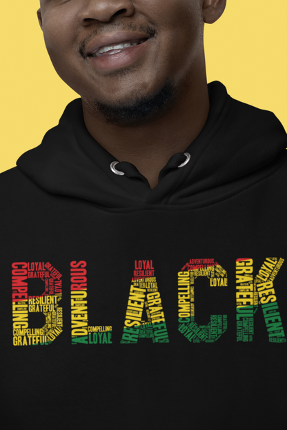 "BLACK" Word Cluster Hoodie