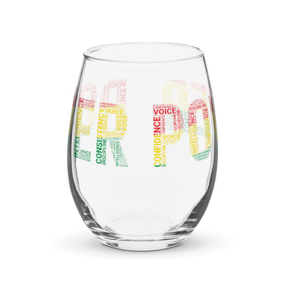 POWER Word Cluster Stemless wine glass