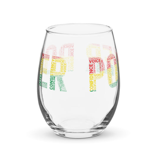 POWER Word Cluster Stemless wine glass