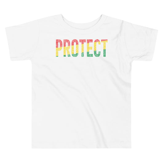 "PROTECT" BLACK MAN, BLACK WOMAN, BLACK GIRL, BLACK BOY Pan-African Word Cluster  Toddler Short Sleeve T-Shirt