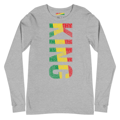 KING (VERTICAL) Pan African Inspired Unisex Long Sleeve Tee