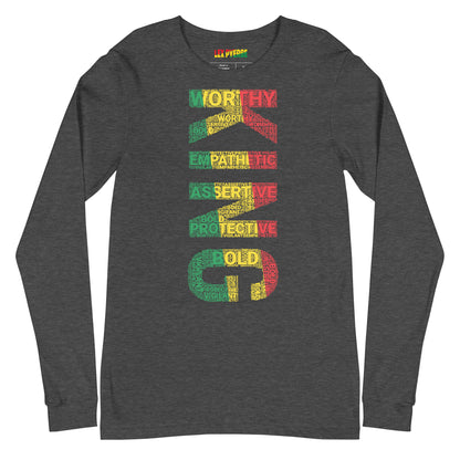 KING (VERTICAL) Pan African Inspired Unisex Long Sleeve Tee