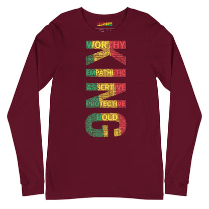 KING (VERTICAL) Pan African Inspired Unisex Long Sleeve Tee