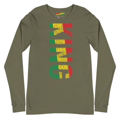 KING (VERTICAL) Pan African Inspired Unisex Long Sleeve Tee