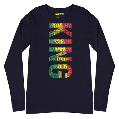 KING (VERTICAL) Pan African Inspired Unisex Long Sleeve Tee