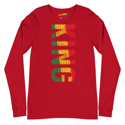 KING (VERTICAL) Pan African Inspired Unisex Long Sleeve Tee