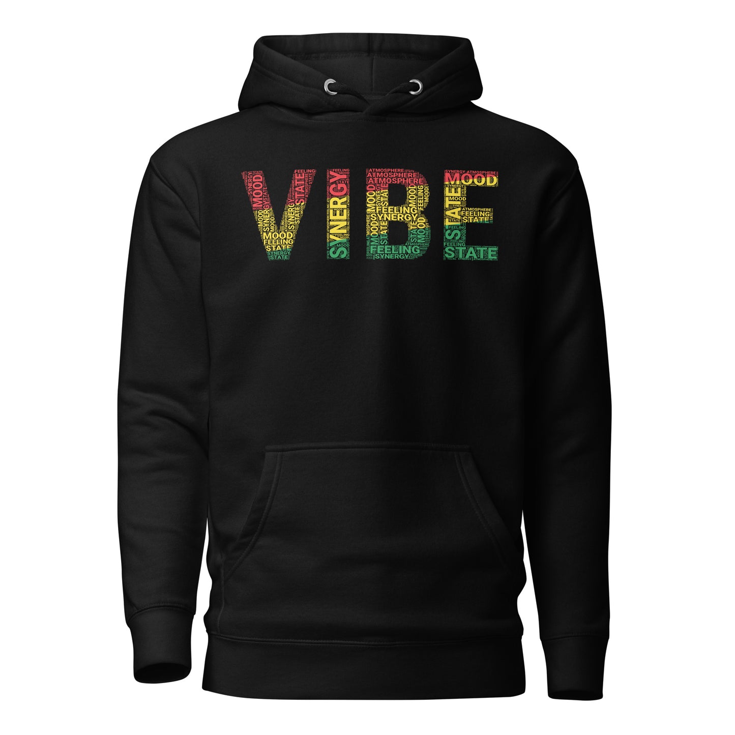 "VIBE"  Pan-African Colored Word Cluster Unisex Hoodie