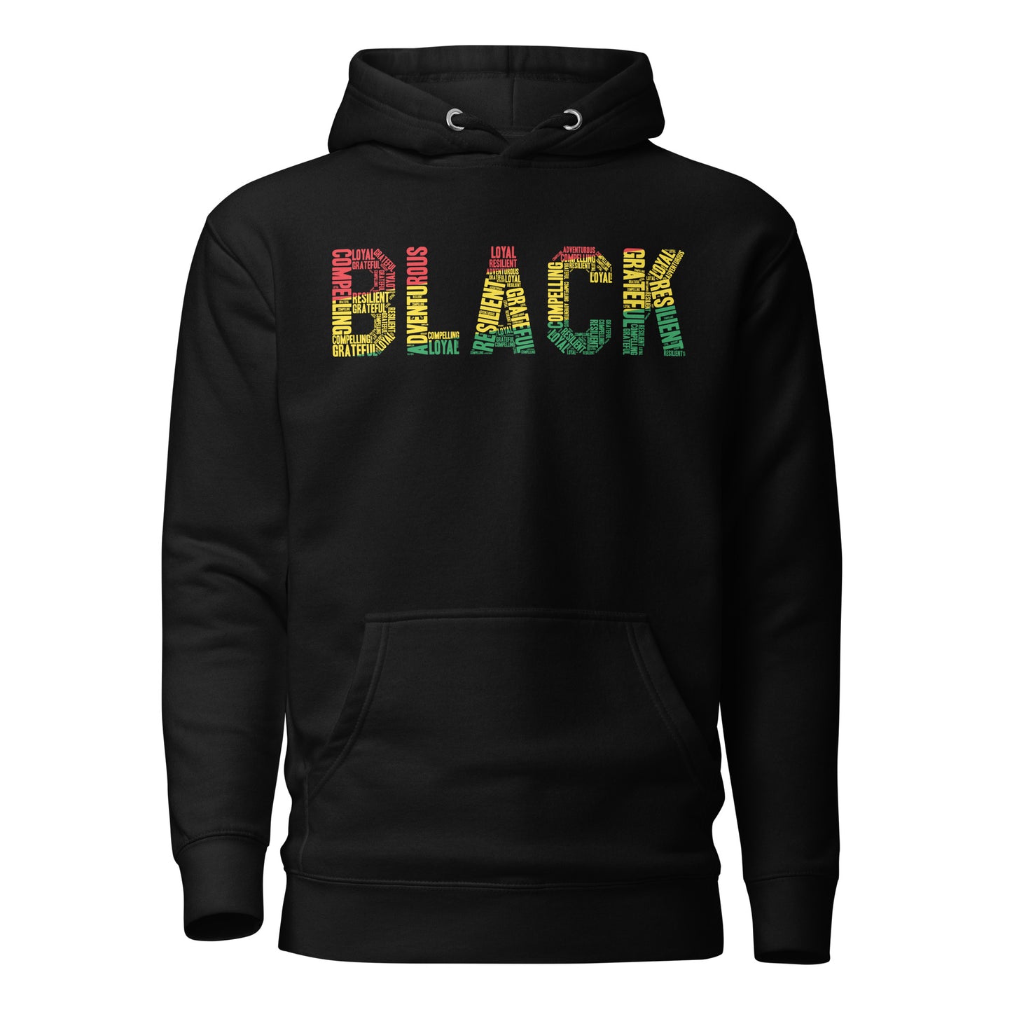 "BLACK" Word Cluster Hoodie