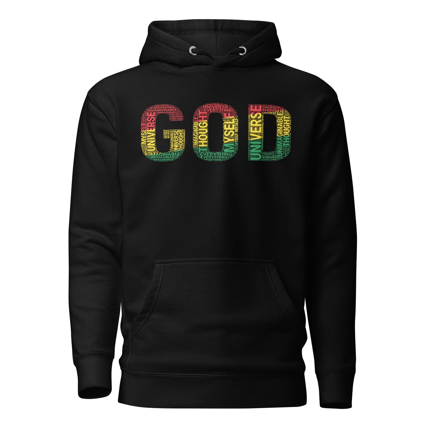 "GOD"  Pan-African Colored Word Cluster Unisex Hoodie