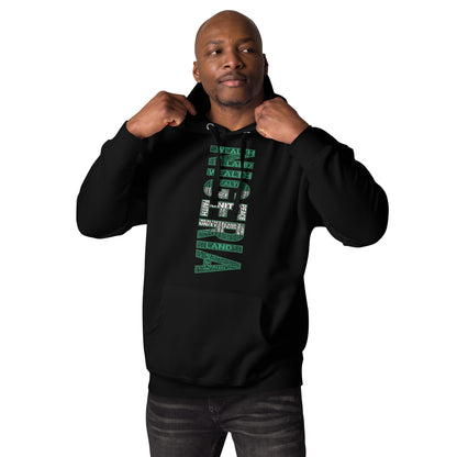 NIGERIA NATIONAL FLAG INSPIRED Word Cluster Unisex Hoodie (Vertical)