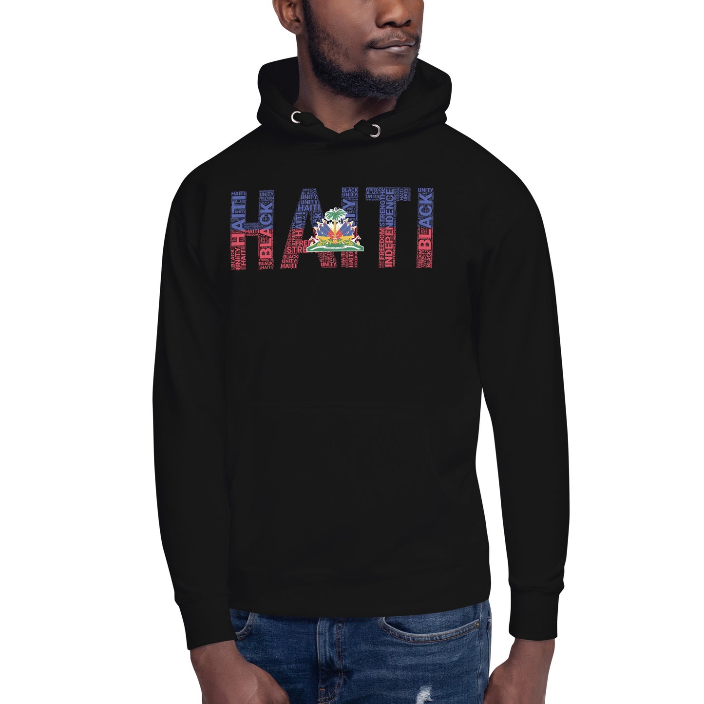 HAITI NATIONAL FLAG INSPIRED WORD CLUSTER Unisex Hoodie