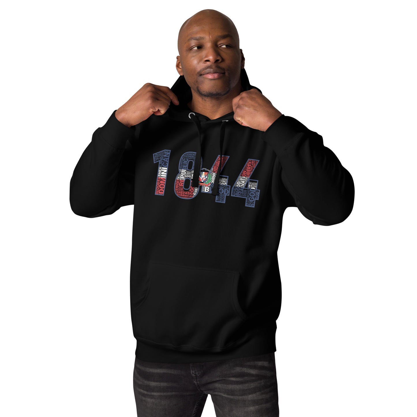 DOMINICAN REPUBLIC INDEPENDENCE National Flag Inspired Word Cluster  Unisex Hoodie