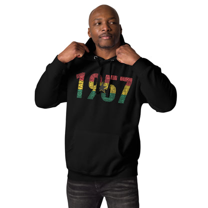 Ghana 1957 Independence National Flag Inspired Word Cluster Unisex Hoodie