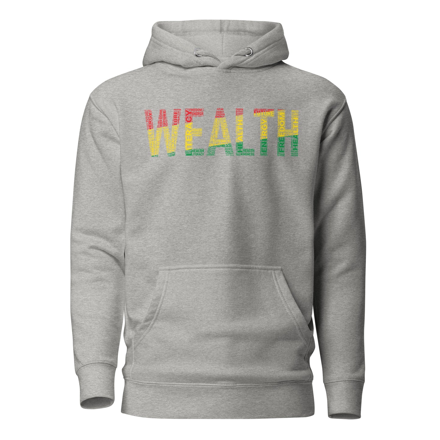 "WEALTH"  Pan-African Colored Word Cluster Unisex Hoodie