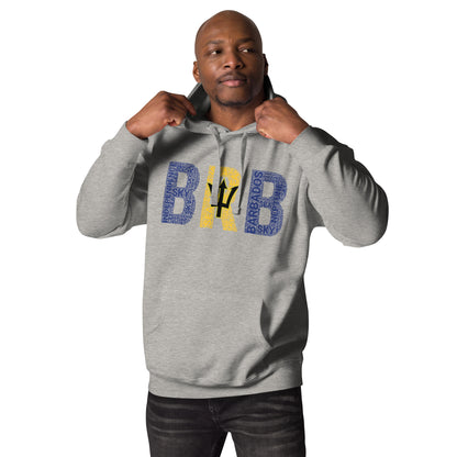 BARBADOS National Flag Inspired Word Cluster Unisex Hoodie