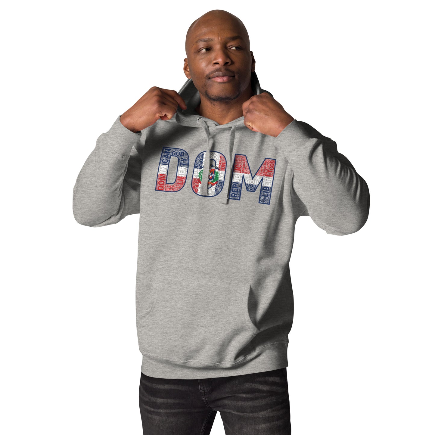 DOMINICAN REPUBLIC National Flag Inspired Word Cluster Unisex Hoodie