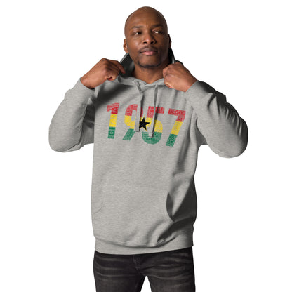 Ghana 1957 Independence National Flag Inspired Word Cluster Unisex Hoodie