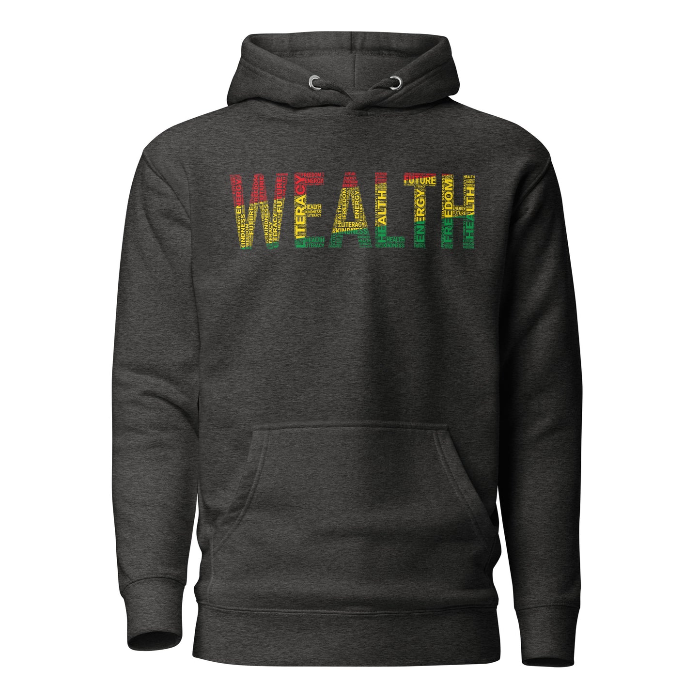 "WEALTH"  Pan-African Colored Word Cluster Unisex Hoodie